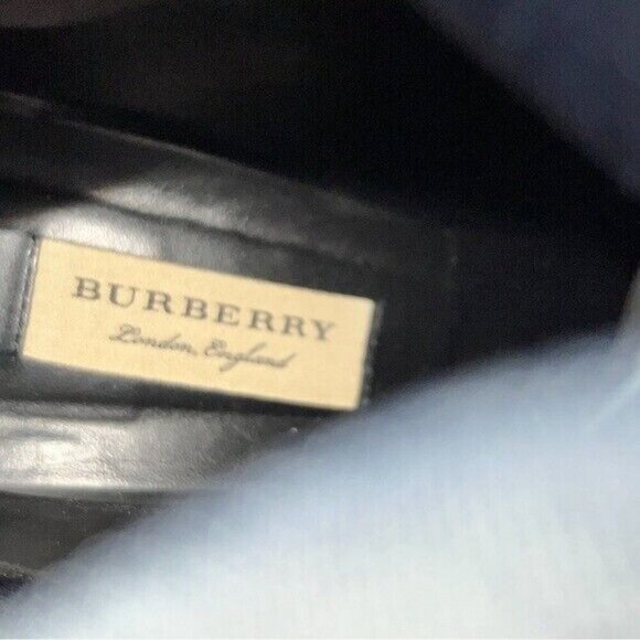 Burberry Women's 10 Britannia Buckle Block Suede Black Heel Buckle Booties - Picture 15 of 15